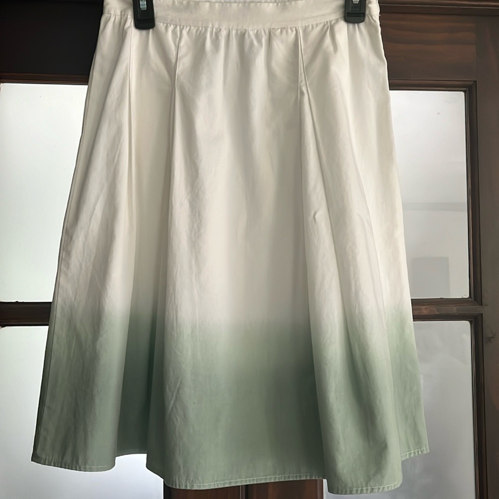 Two tone pleated midi skirt
